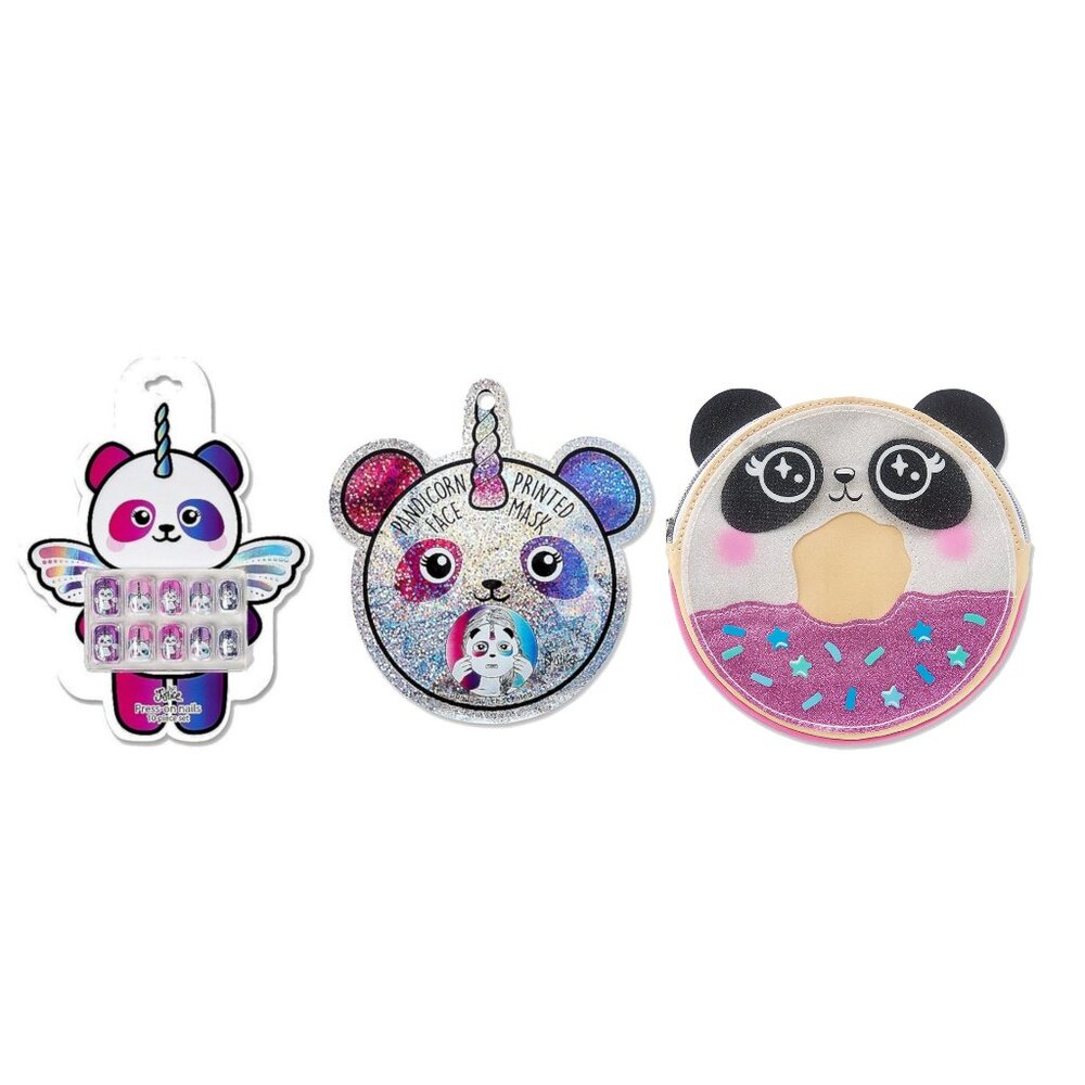Justice Pandacorn Panda 3p Nails Face Mask Bag Gift Set